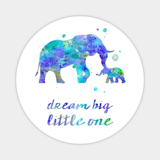 Elephant Dream Big Little One Watercolor Painting Magnet